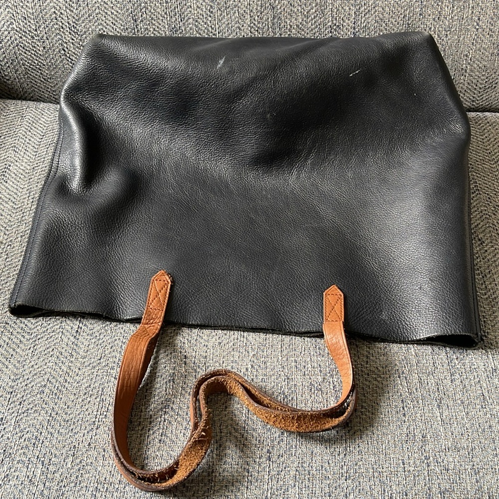 Madewell The transport Pebbled Black Leather  tote Handbag - Picture 14 of 15